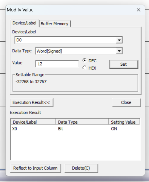 Modify value in Mitsubishi GX works 2